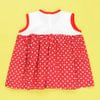 Vestido Vermelho - Branco e Faixa de Cabelo Bebê Menina 02 Peças