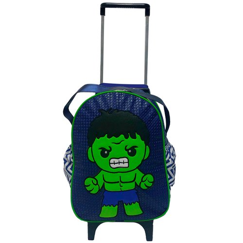 Mochila de Rodinha Infantil Escolar Hulk Azul