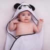 Toalha de Banho Baby Felpuda com Capuz Bordado Panda