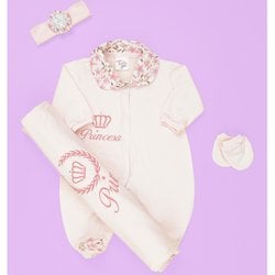 Saída de Maternidade Princesa Rosa Bebê Menina 04 Peças Saída de Maternidade Princesa Rosa Bebê Menina 04 Peças