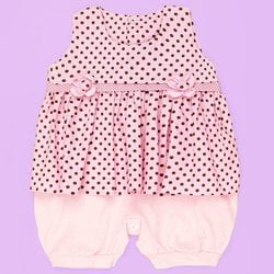 Macacão de Bebê Menina Verão Poá Rosa Macacão de Bebê Menina Verão Poá Rosa