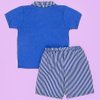 Conjunto Baby Camisa e Bermuda Azul - Listras Bebê Menino