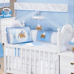 Kit de Berço Soninho Americano com Mosquiteiro Enxoval Bebê Menino Azul Kit de Berço Soninho Americano com Mosquiteiro Enxoval Bebê Menino Azul