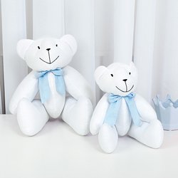 Ursinho Azul Imperial Enfeite Decorativo Para Quarto de Bebê Menino Branco Ursinho Azul Imperial Enfeite Decorativo Para Quarto de Bebê Menino Branco