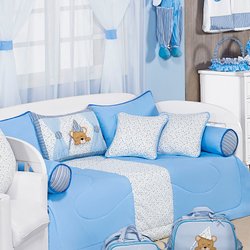 Kit Cama Babá Soninho Enxoval Bebê Menino Azul Kit Cama Babá Soninho Enxoval Bebê Menino Azul
