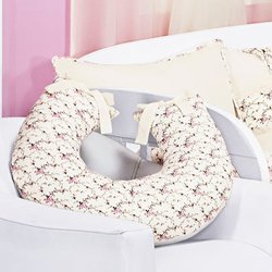 Almofada Amamentação Nude Enxoval Bebê Menina Floral Almofada Amamentação Nude Enxoval Bebê Menina Floral