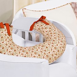 Almofada Amamentação Lisboa Floral Vermelho Bebê Menina Almofada Amamentação Lisboa Floral Vermelho Bebê Menina