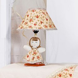 Abajur de Quarto de Bebê Menina Lisboa Floral Vermelho Abajur de Quarto de Bebê Menina Lisboa Floral Vermelho