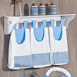 Porta Fraldas Para Varão 03 Peças Soninho Azul - Branco Porta Fraldas Para Varão 03 Peças Soninho Azul - Branco
