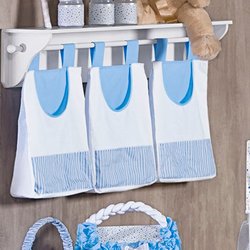 Porta Fraldas Para Varão 03 Peças Jeorge Azul - Branco Porta Fraldas Para Varão 03 Peças Jeorge Azul - Branco