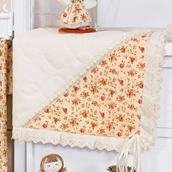 Manta Para Bebê Menina Lisboa Palha - Floral Vermelho Manta Para Bebê Menina Lisboa Palha - Floral Vermelho