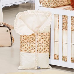 Porta Baby Enxoval Bebê Menina Lisboa Palha - Floral Vermelho Porta Baby Enxoval Bebê Menina Lisboa Palha - Floral Vermelho