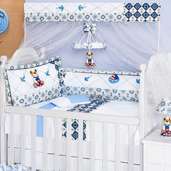 Kit de Berço Americano Marinheiro Bebê Menino Azul Kit de Berço Americano Marinheiro Bebê Menino Azul