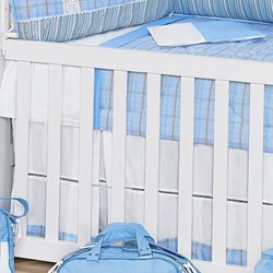 Saia de Berço Dênis Branco Bebê Menino 100% Algodão Saia de Berço Dênis Branco Bebê Menino 100% Algodão