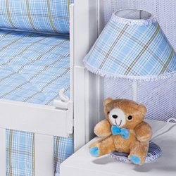 Abajur de Quarto de Bebê Menino Puff Azul - Bege Abajur de Quarto de Bebê Menino Puff Azul - Bege
