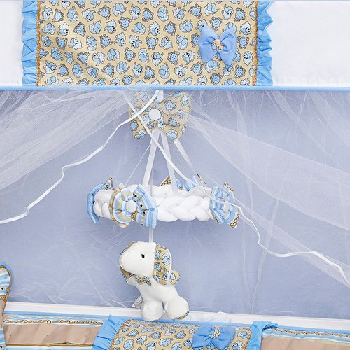 Móbile Para Berço de Bebê Menino Dumbo Branco - Azul