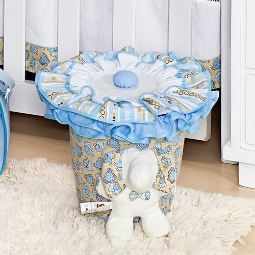 Lixeira Decorada Dumbo Azul Bebê Menino