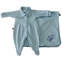 Saída de Maternidade Príncipe Baby Azul 100% Algodão Saída de Maternidade Príncipe Baby Azul 100% Algodão