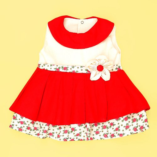 Vestido Boneca Vermelho - Floral Bebê Menina