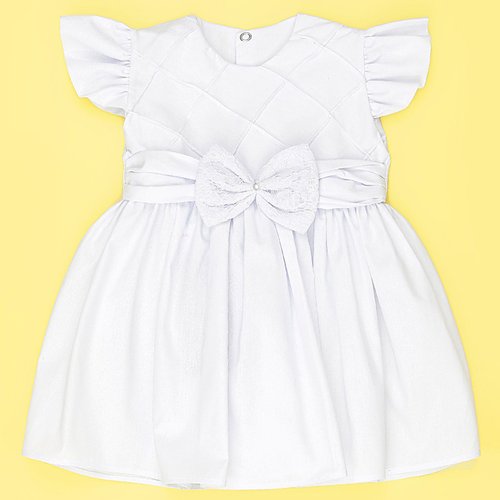 Vestido Glamour Branco Bebê Menina
