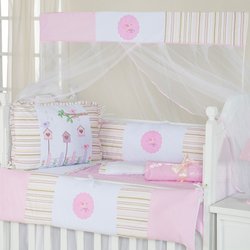 Kit Para Berço Americano Heloa Branco - Rosa 09 Peças 100% Algodão Kit Para Berço Americano Heloa Branco - Rosa 09 Peças 100% Algodão