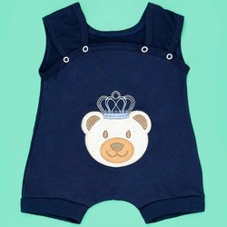 Jardineira Príncipe Azul Marinho Bebê Menino Jardineira Príncipe Azul Marinho Bebê Menino