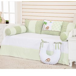 Kit Cama Babá Simba Branco - Verde 6 Peças 100% Algodão Kit Cama Babá Simba Branco - Verde 6 Peças 100% Algodão