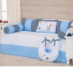 Kit Cama Babá Ursinho Junior Azul 6 Peças 100% Algodão Kit Cama Babá Ursinho Junior Azul 6 Peças 100% Algodão