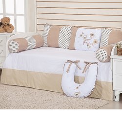 Kit Cama Babá Joaninha Caqui 6 Peças 100% Algodão Kit Cama Babá Joaninha Caqui 6 Peças 100% Algodão