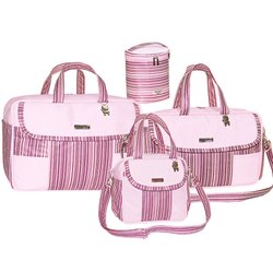 Conjunto de Bolsas Maternidade Charme Rosa 4 Peças Conjunto de Bolsas Maternidade Charme Rosa 4 Peças