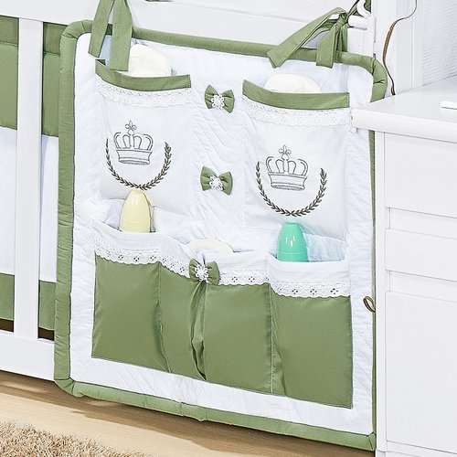 Porta Objeto Para Berço Bebê Menino Monarchy Verde