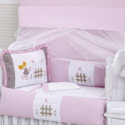 Kit de Berço Americano Gaby Rosa 9 Peças Kit de Berço Americano Gaby Rosa 9 Peças