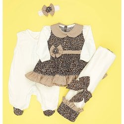 Saída de Maternidade Oncinha Linda Menina 4 Peças Saída de Maternidade Oncinha Linda Menina 4 Peças