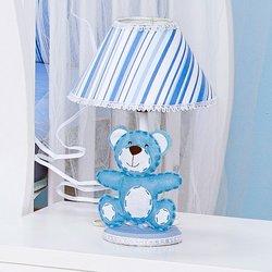 Abajur Para Decorar Quarto de Bebê Menino Urso Sentinela Azul Abajur Para Decorar Quarto de Bebê Menino Urso Sentinela Azul