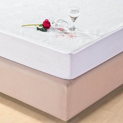 Protetor de Colchão Solteiro Impermeável Jacquard Branco Protetor de Colchão Solteiro Impermeável Jacquard Branco