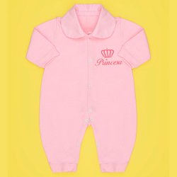 Macacão de Bebê Menina Princesa Rosa Manga Longa Macacão de Bebê Menina Princesa Rosa Manga Longa