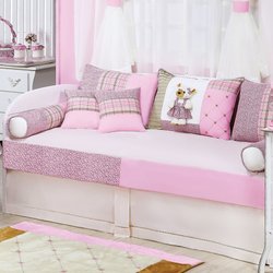 Kit Bicama Quarto Enxoval Bebê Menina Ursa 10 Peças Palha - Rosa Kit Bicama Quarto Enxoval Bebê Menina Ursa 10 Peças Palha - Rosa