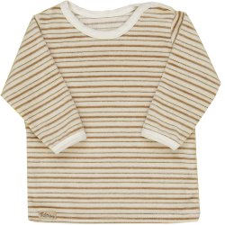 Camiseta de Bebê Manga Longa Plush Classic Palha Listrada Camiseta de Bebê Manga Longa Plush Classic Palha Listrada