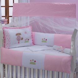Kit de Berço Americano Heloísa Rosa 9 Peças Bebê Menina Kit de Berço Americano Heloísa Rosa 9 Peças Bebê Menina