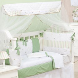 Kit de Berço Lipe Verde Americano Com Mosquiteiro 9 Peças Kit de Berço Lipe Verde Americano Com Mosquiteiro 9 Peças