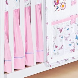 Saia de Berço Bella Butterfly Rosa 100% Algodão 2 Lados Saia de Berço Bella Butterfly Rosa 100% Algodão 2 Lados