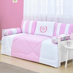 Kit Cama Babá Coroa Rosa 6 Peças 150 Fios 100% Algodão Kit Cama Babá Coroa Rosa 6 Peças 150 Fios 100% Algodão