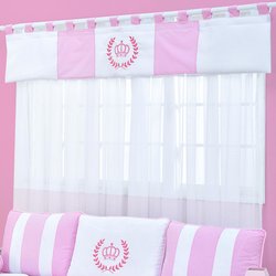 Cortina Para Quarto de Bebê Coroa Rosa 2,00M Cortina Para Quarto de Bebê Coroa Rosa 2,00M