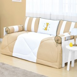 Kit Cama Babá Safari Palha 6 Peças 150 Fios 100% Algodão Kit Cama Babá Safari Palha 6 Peças 150 Fios 100% Algodão