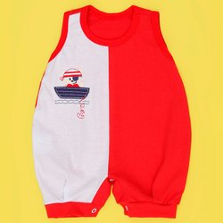 Macacão Bebê Menino Verão Marujo Vermelho Macacão Bebê Menino Verão Marujo Vermelho