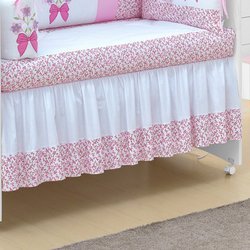 Saia de Berço Menina Rosa 100% Algodão 2 lados Saia de Berço Menina Rosa 100% Algodão 2 lados