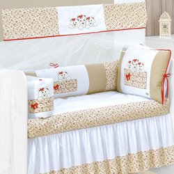 Kit de Berço Americano Familia Ursa Bege 9 Peças 100% Algodão Kit de Berço Americano Familia Ursa Bege 9 Peças 100% Algodão