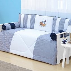Kit Cama Babá Marinheiro Marinho 100% Algodão 6 Peças Kit Cama Babá Marinheiro Marinho 100% Algodão 6 Peças