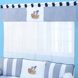 Cortina Quarto de Bebê Urso Marinheiro Marinho Cortina Quarto de Bebê Urso Marinheiro Marinho