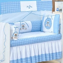 Kit Berço Realeza Azul 9 Peças 100% Algodão Kit Berço Realeza Azul 9 Peças 100% Algodão